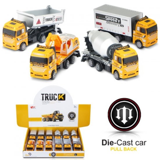 1:66 Construction Truck C (3 Assorted, Pull Back Action) MY2572D-12