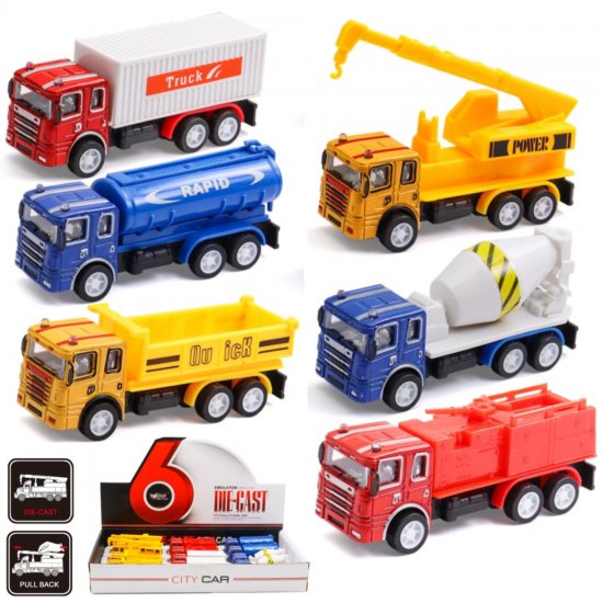 3.5\" Diecast Models City Trucks A (6 Assorted) MY2578D-12